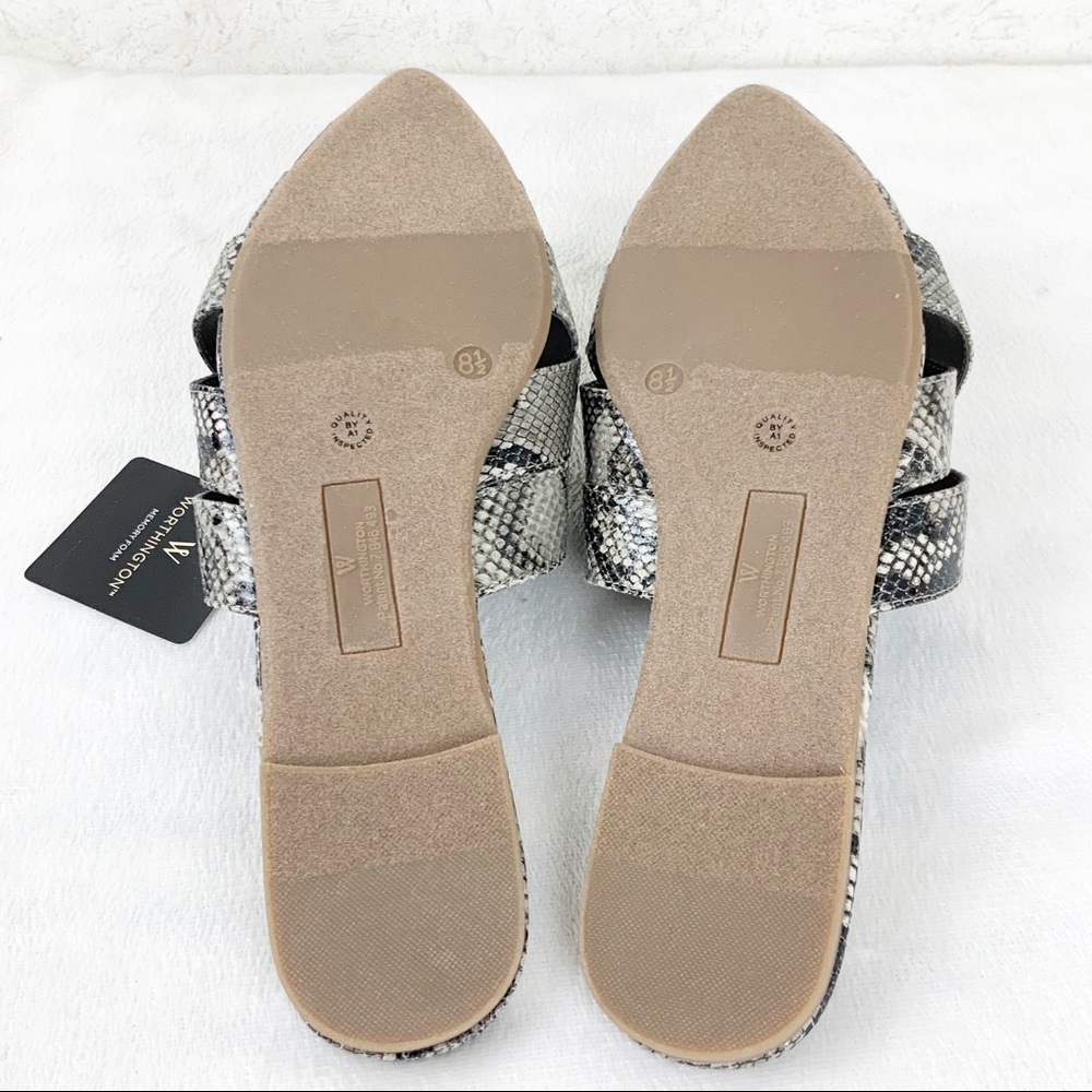 Worthington Cadet Snake Reptile Print Mules Memory Foam 8.5 Boho - Picture 10 of 11
